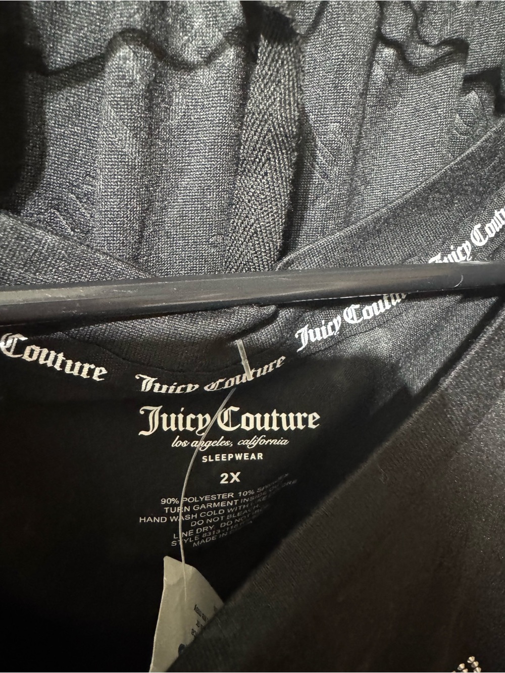 Juicy Couture Black Rhinestone Logo Women's Top - Picture 3 of 3